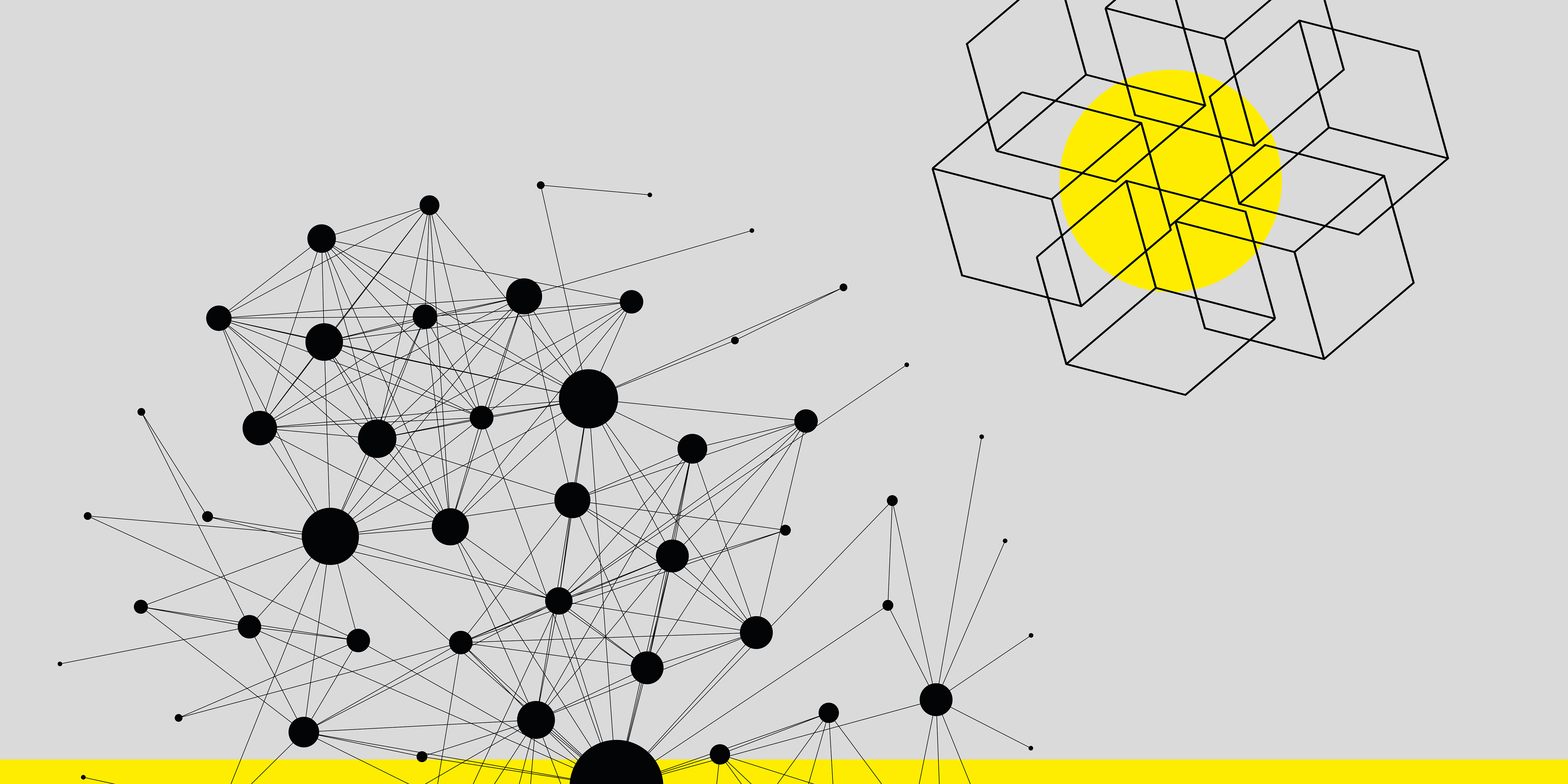 Panorama Abstract forms mirroring innovation