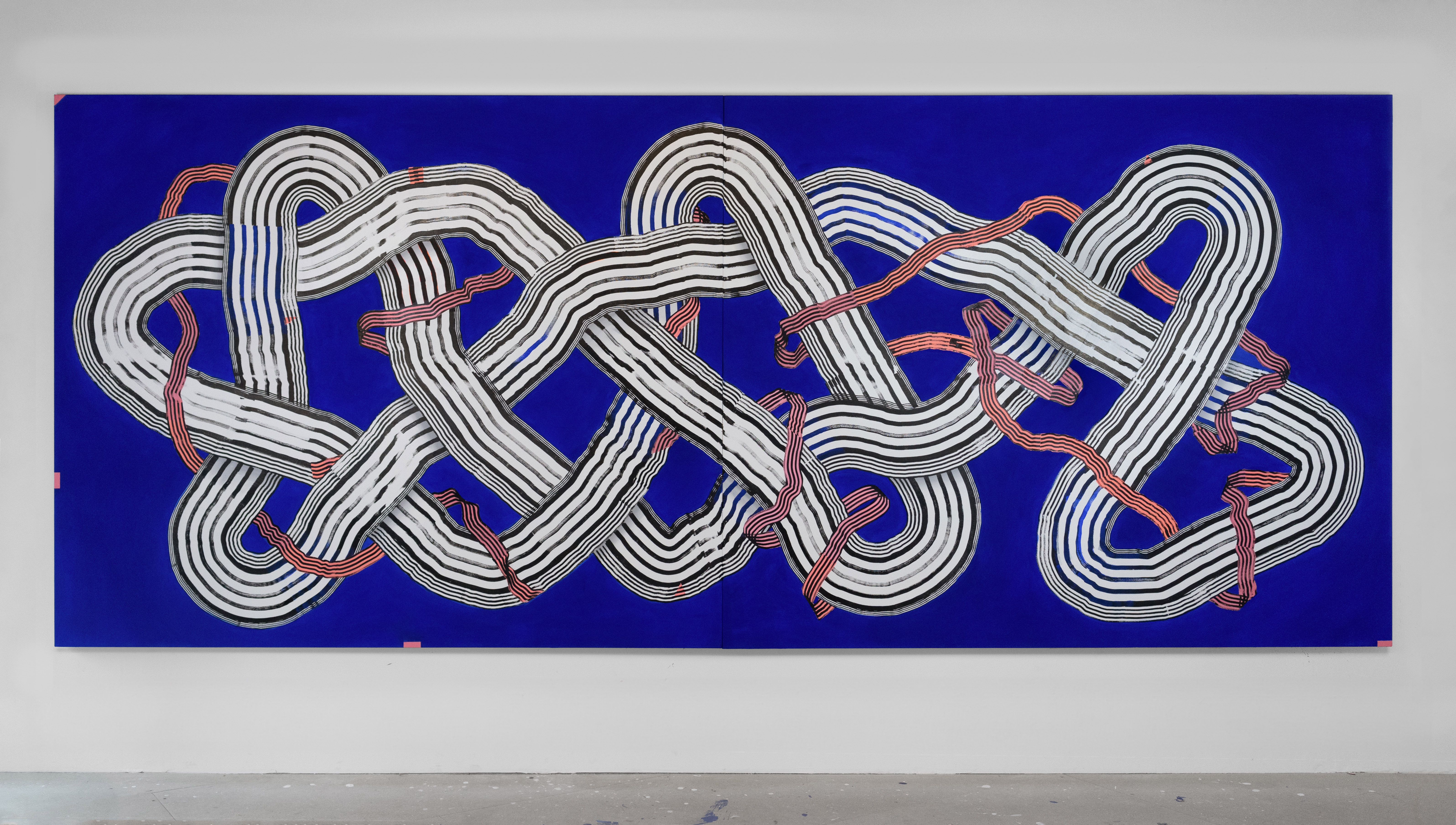 Sofia Clausse, Towards the Bluest Within, 2024, Acrylic and paper on canvas Sofia Clausse, Towards the Bluest Within, 2024, Acrylic and paper on canvas