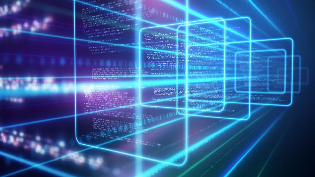 Abstract image of programming data analysis process Abstract image of programming data analysis process