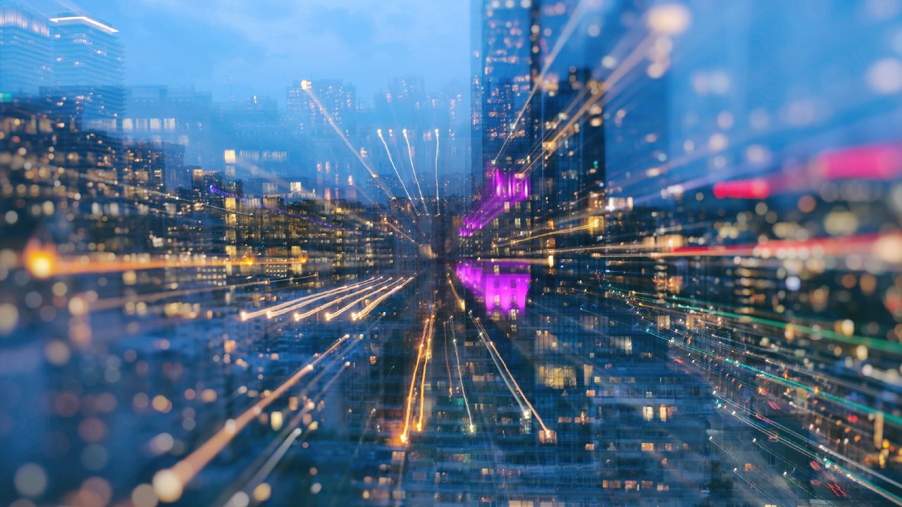 Our brand Areal view of Toronto cityscape during a blue hour