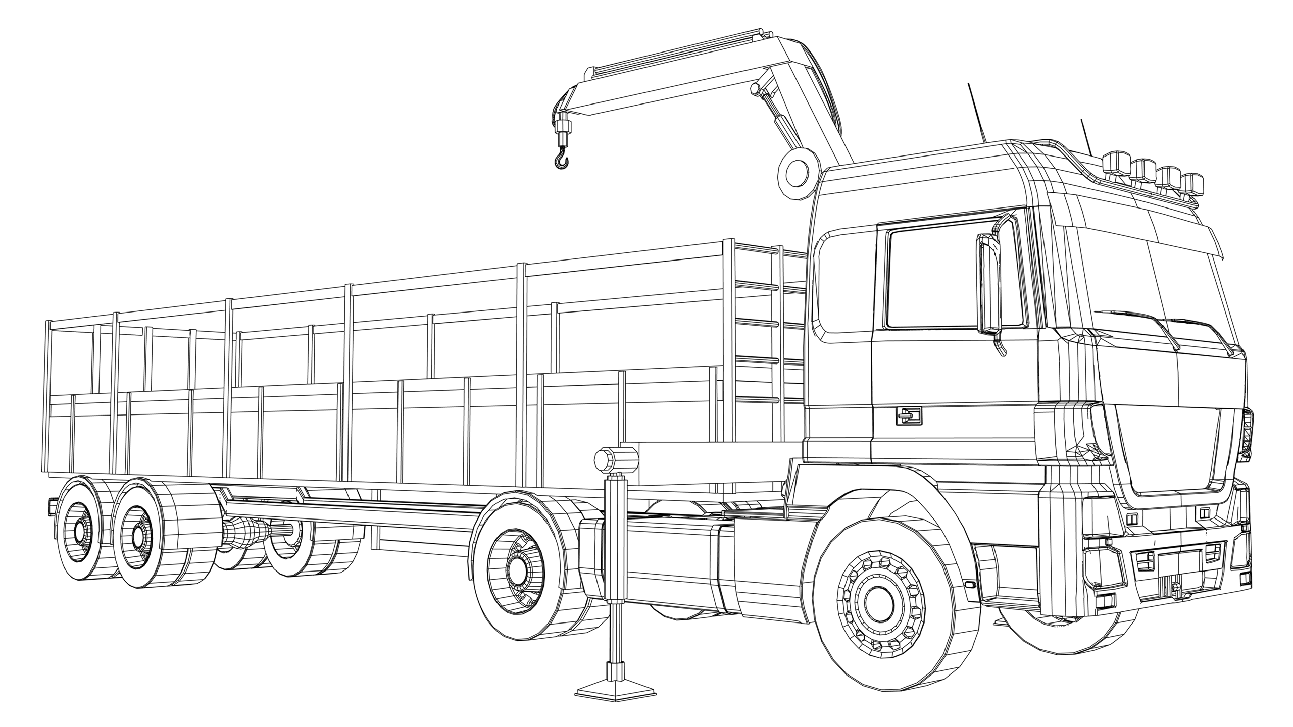 Vector image: Lorry Loading Crane