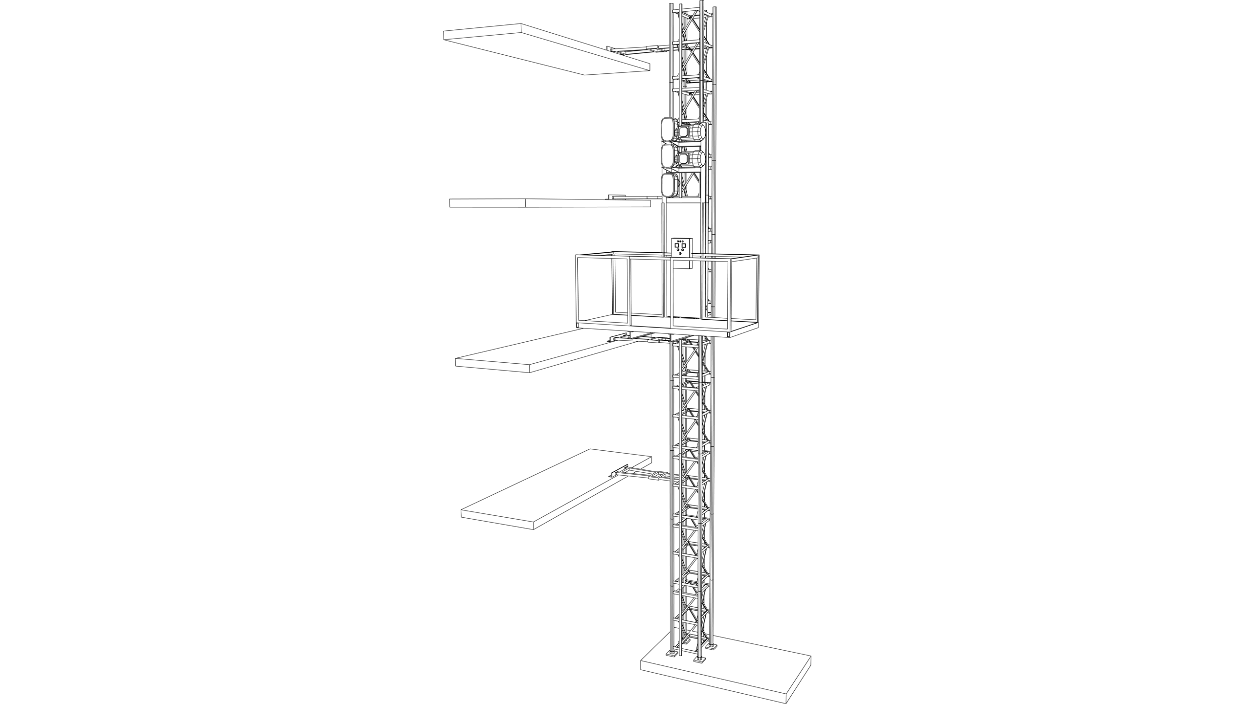 Vector Image: Builders Hoist Platform