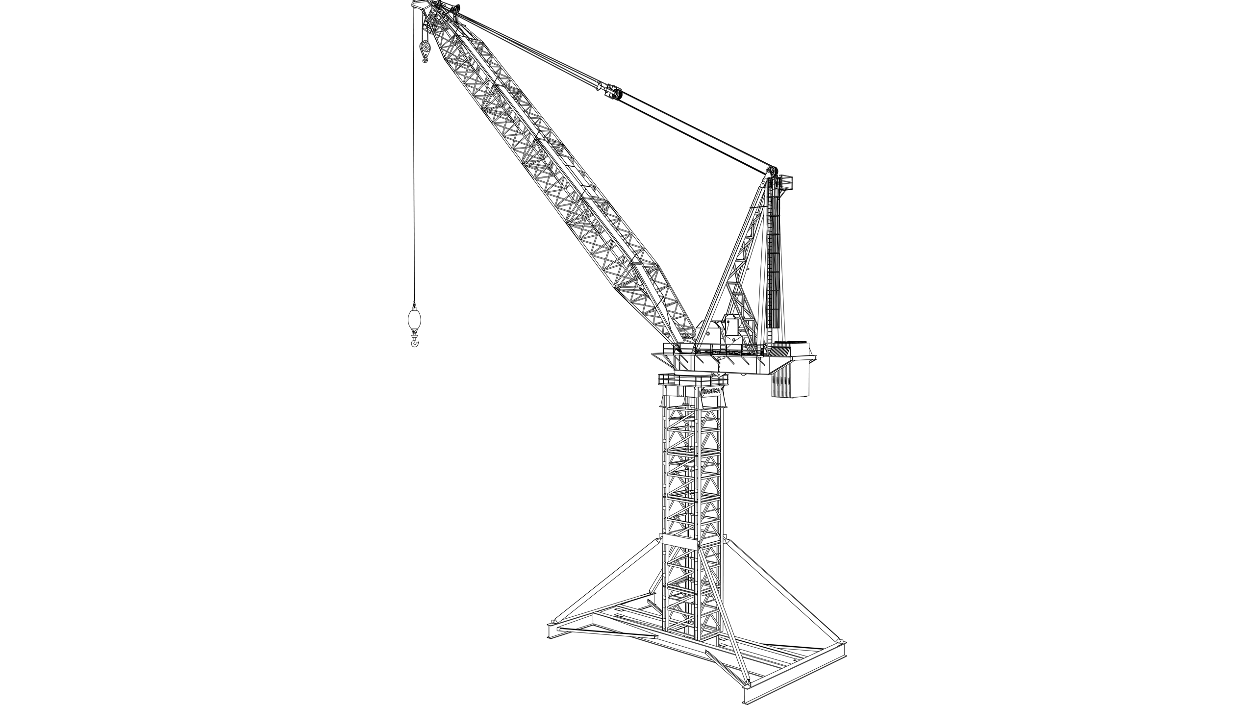 Vector image: Derrick Type Tower Crane
