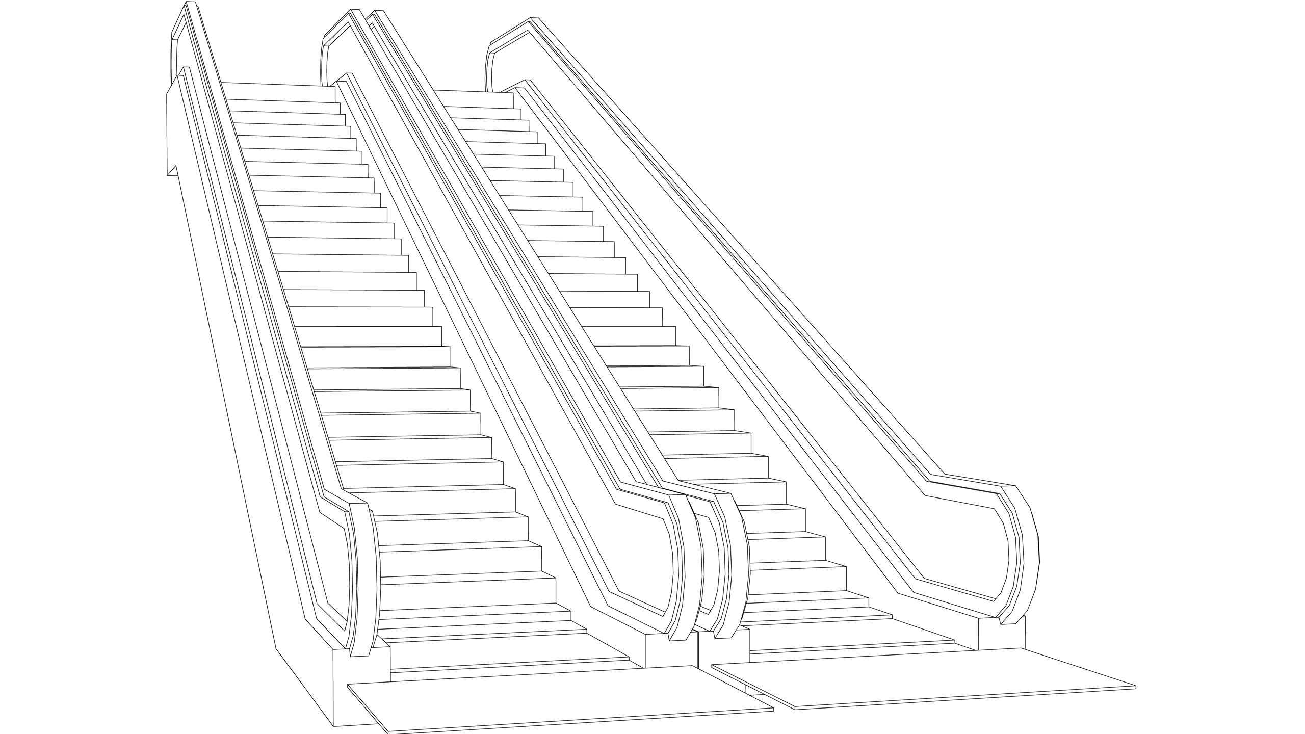 Vector Image: Escalators