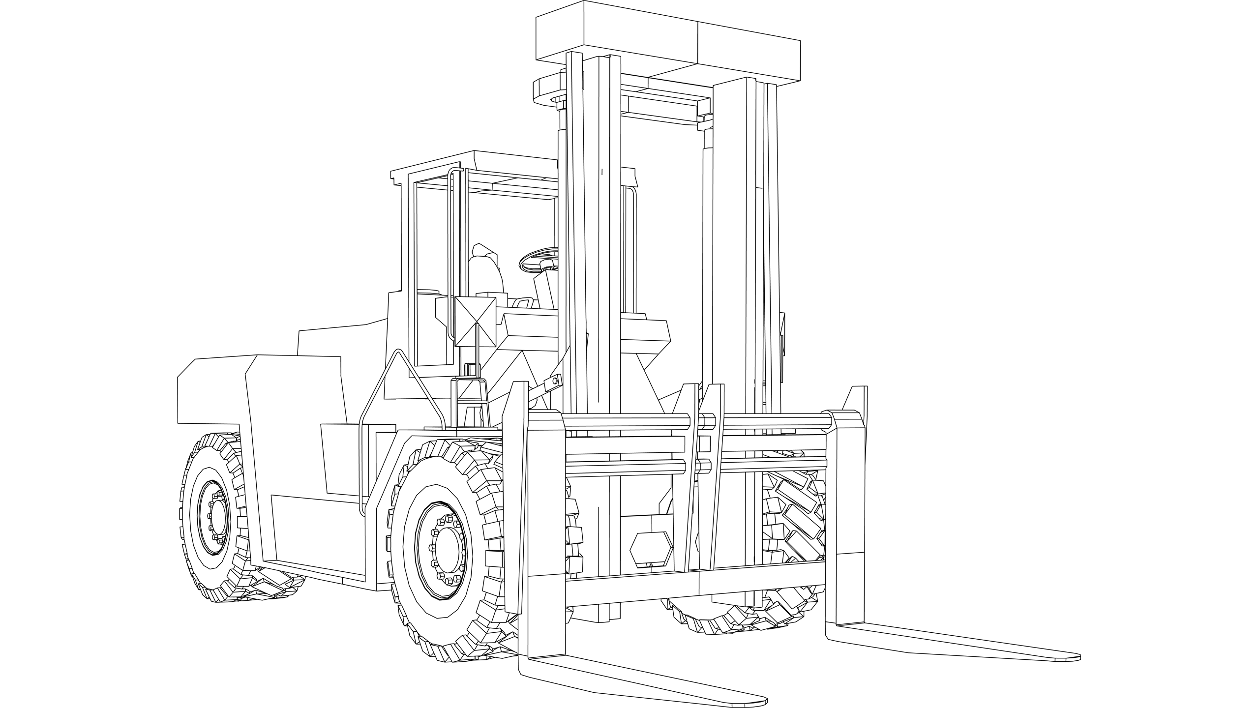 Vector: Fork Lift Truck - Rough Terrain