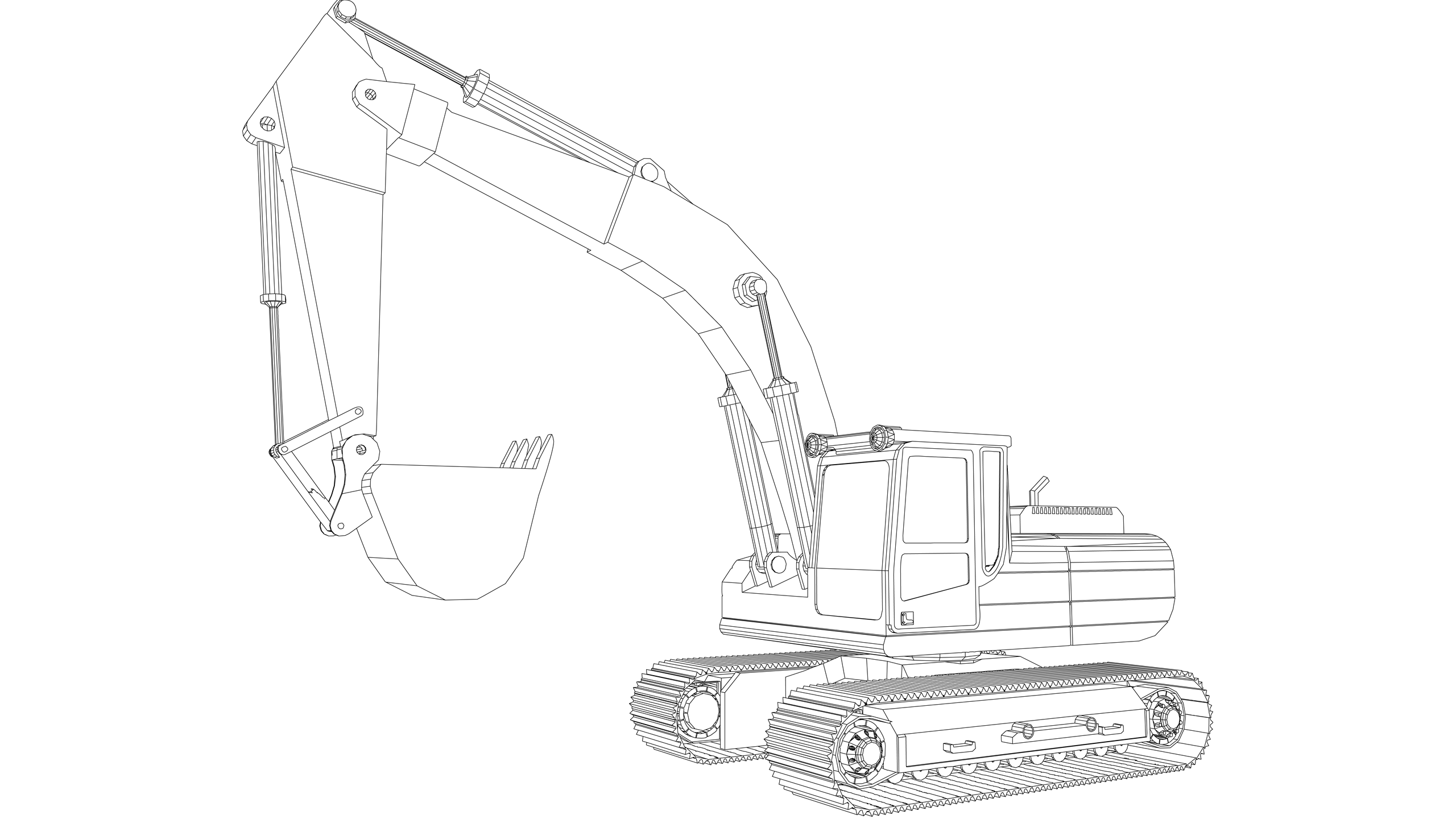 Vector Image: Hydraulic Excavator (360 Degree)