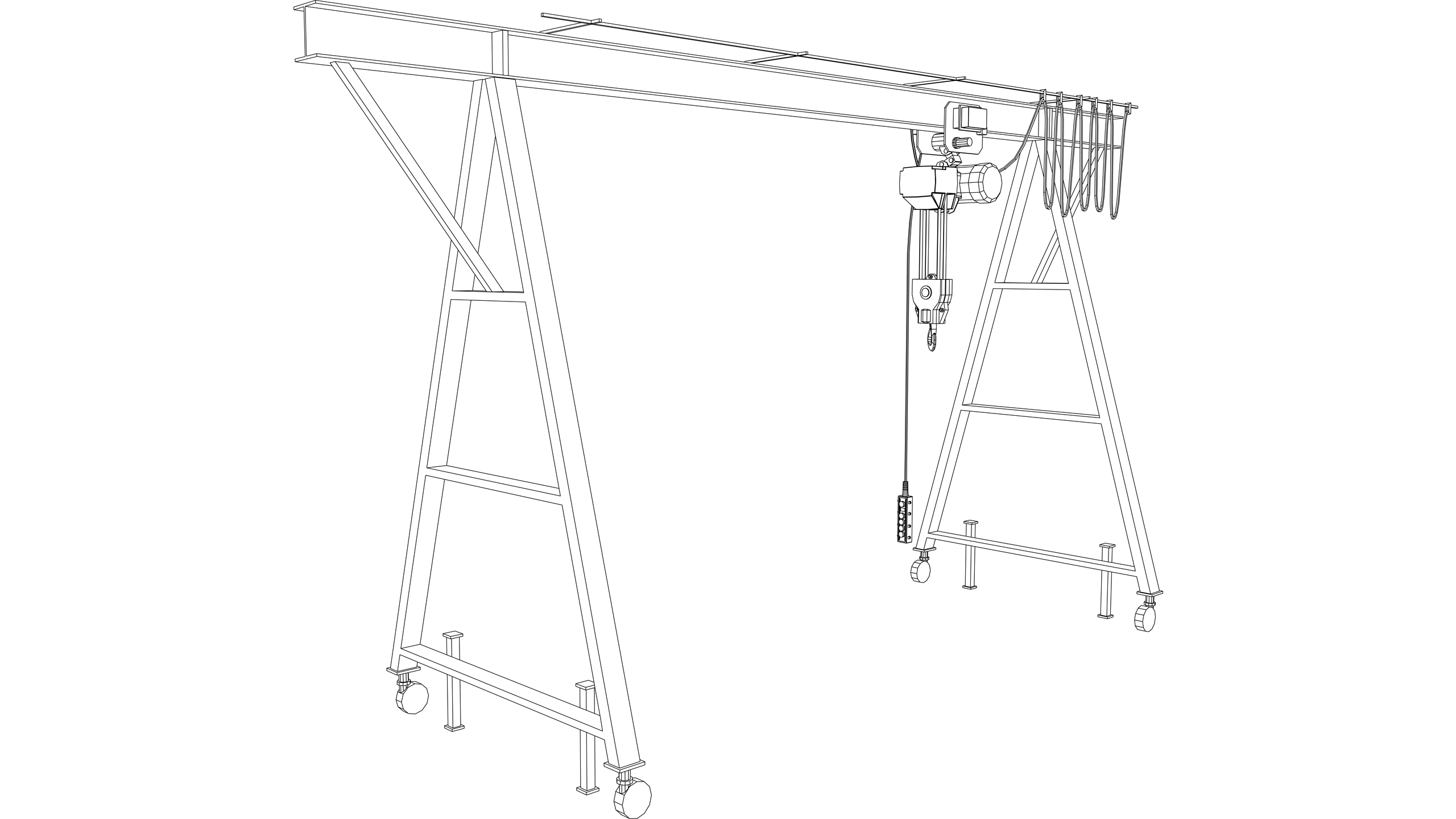 Vector Image: Manual Gantry Crane 